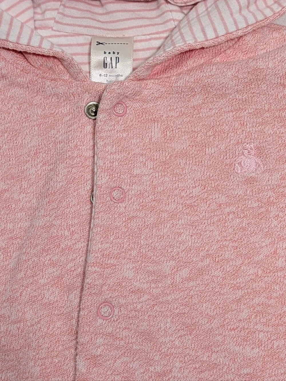 Baby Gap Pink Hooded Bear Ear Jacket 6-12M